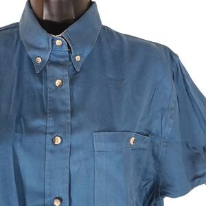 Texas Cotton Button‎ Down Short Sleeve Pure Cotton Made in USA Medium